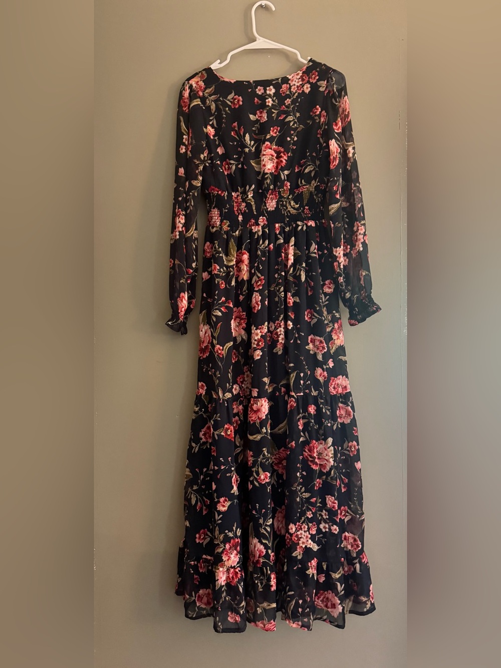Patrons of Peace Maxi Dress with Pink Floral Print - Picture 4 of 5